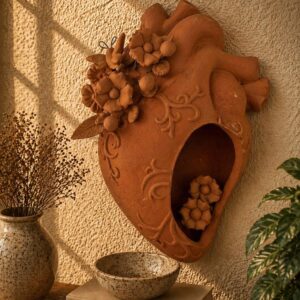 Heart Wall Hanging Vase Handmade From Metepec Unique