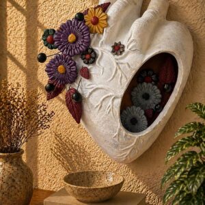 Heart Wall Hanging Vase Handmade From Metepec Unique