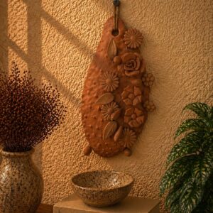 Nopal Cactus Wall Decor Handame In Metepec, Mexican Clay Art, Terracotta Cactus Sculpture