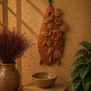Nopal Cactus Wall Decor Handame In Metepec, Mexican Clay Art, Terracotta Cactus Sculpture