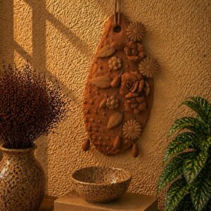 Nopal Cactus Wall Decor Handame In Metepec, Mexican Clay Art, Terracotta Cactus Sculpture