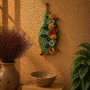 Nopal Cactus Wall Decor Handame In Metepec, Mexican Clay Art, Terracotta Cactus Sculpture