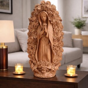 MADE TO ORDER 36” Handcrafted Virgin of Guadalupe Statue, Metepec Clay Art Copy