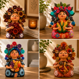 Pachamama  Handmade Metepec Sculpture - Mexican Mother Earth Art,  Clay Figurine Spiritual Folk Art, Home Decor