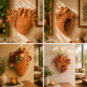 Heart Wall Hanging Vase Handmade From Metepec Unique