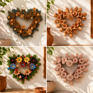 Wall Heart Hanging From Metepec Pigmentos Y Engobes Technique Handmade