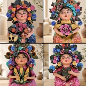 Pachamama  Handmade Metepec Sculpture - Mexican Mother Earth Art,  Clay Figurine Spiritual Folk Art, Home Decor