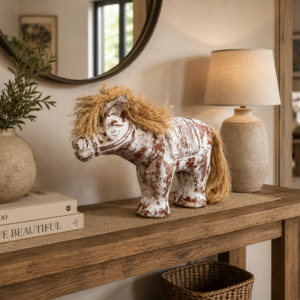 Mexican Folk Art Horse Made Of Clay And Ixtle From Mexico