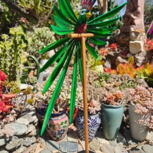 Quetzal Bird Wood Carving From Oaxaca Mexico, Hand Painted Folk Art Sculpture
