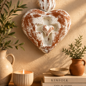 Sacred Heart Wall Decor Made Of Clay From Mexico