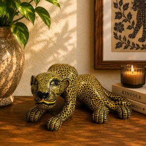 Clay Jaguar Sculpture, Mexican Folk Art Jaguar Amatenango Del Valle Chiapas