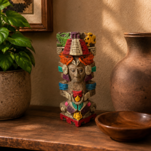 Prehispanic Warrior Bust Made Of Plaster From Mexico