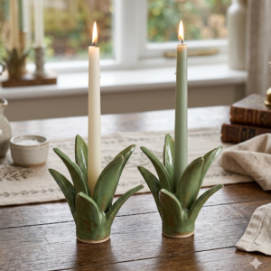 Maguey Candle Holders Made Of Clay From Michoacán Mexico Handmade