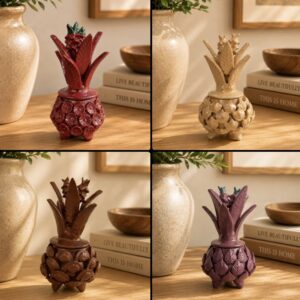 Glazed Pineapple Made Of Clay From Michoacan Mexican Folk Art Pottery Handmade By Mexican Artisans