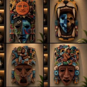 Prehispanic Wooden Mask, Mayan Culture From Yucatán