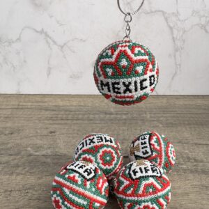 Soccer Ball Keychain Handmade With Huichol Beadwork From Jalisco Mexico World Cup Souvenir