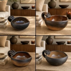 Heart Shaped Clay Mug Smoked Pottery From Oaxaca Handmade Rustic Coffee Cup Artisan Drinkware Handmade By Mexican Artisans