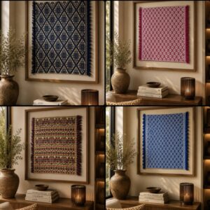 Handwoven Mazahua Textile Wall Hanging - Framed Textile Art - Handmade Wool Decor from Valle de Bravo