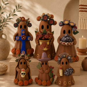 PRE ORDER Mexican Ghost Candle Holder Made Of Clay From Handmade READ BELOW!