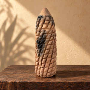 Handmade Mexican Terracotta Corn Sculpture – Rustic Clay Maize Folk Art From Oaxaca