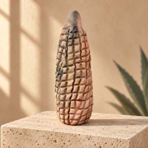 Handmade Mexican Terracotta Corn Sculpture – Rustic Clay Maize Folk Art From Oaxaca