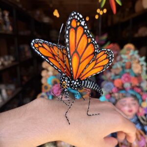 PRE ORDER Butterfly Figurine Statue Oaxaca Mexican Folk Art Alebrije Sculpture, Wooden As Mexican Decoration