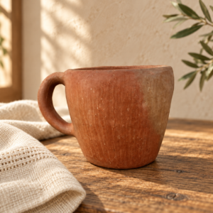 Handmade Mexican Terracotta Clay Cup – Rustic Artisan Pottery