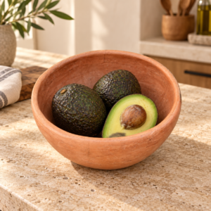 Handmade Mexican Terracotta Deep Bowl – Rustic Clay Decorative Bowl