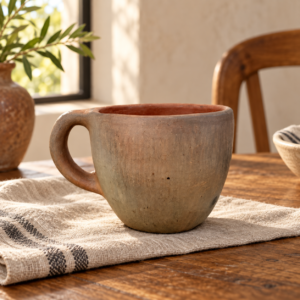 Handmade Mexican Terracotta Clay Cup – Rustic Artisan Pottery