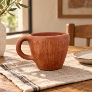 Handmade Mexican Terracotta Clay Cup – Rustic Artisan Pottery