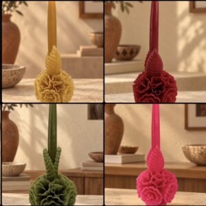 Handmade Oaxacan Carnation Beeswax Candle – 9.84 Inches